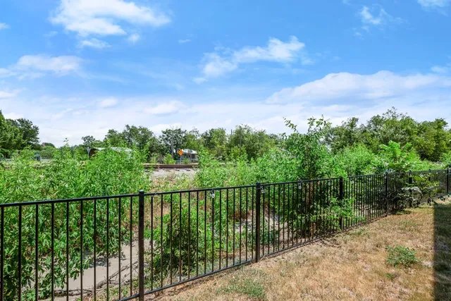 a view of a balcony with an outdoor space