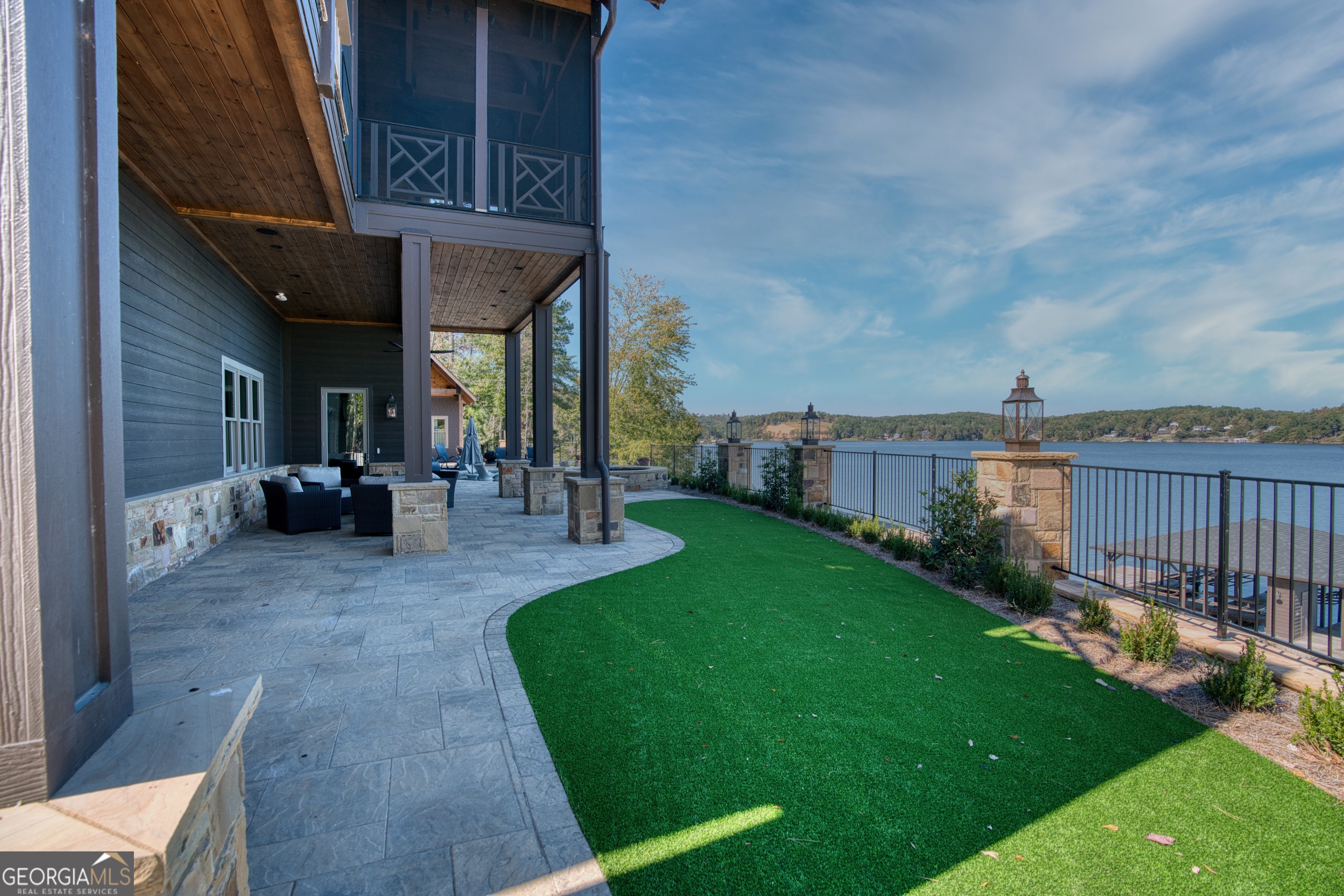 144 Co Road Leesburg, AL 35983 - Photo 80 of 109 a view of a patio with table and chairs with wooden fence