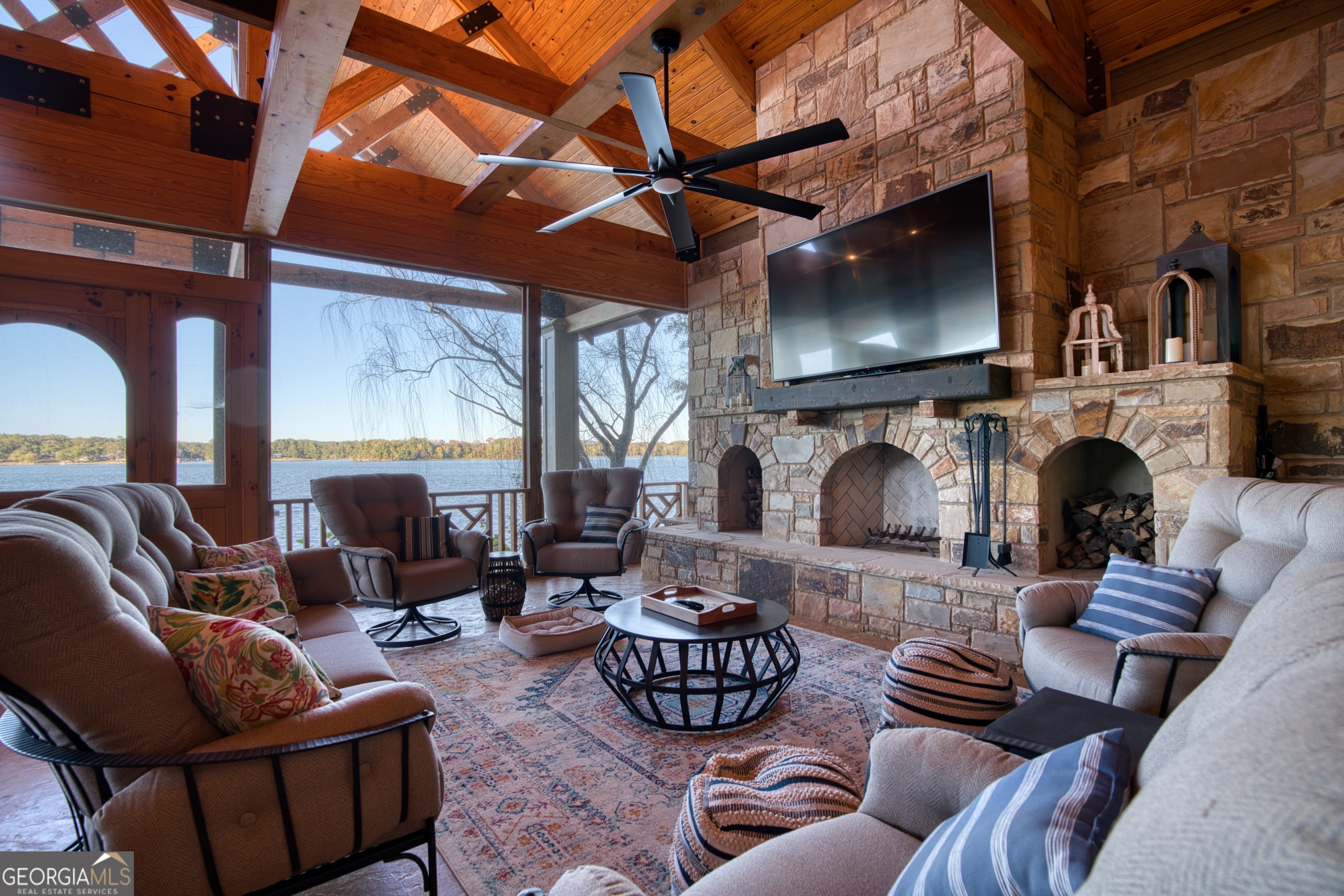144 Co Road Leesburg, AL 35983 - Photo 94 of 109 a living room with furniture fireplace and a fireplace