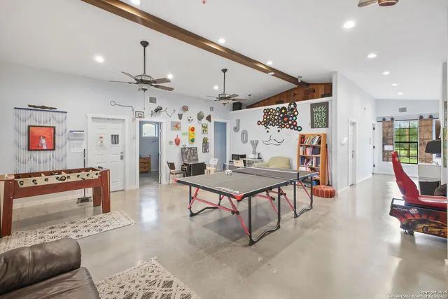 a living room with furniture