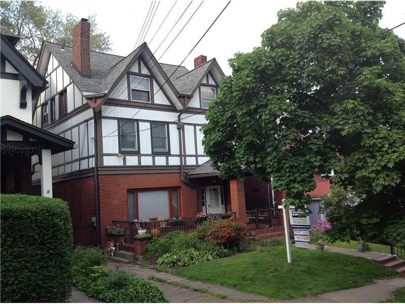 6521 Darlington Road Pittsburgh, PA 15217 - Photo 2 of 13 Exterior Front. Mature trees line the street. The driveway to the left of the house leads to a 2-car detached garage and fenced back yard.