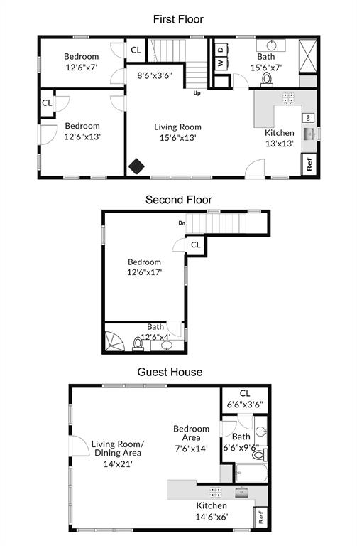 2903 Oak Ridge Drive Spicewood, TX 78669 - Photo 33 of 33 View of floorplan layout for the main house and the guest house.