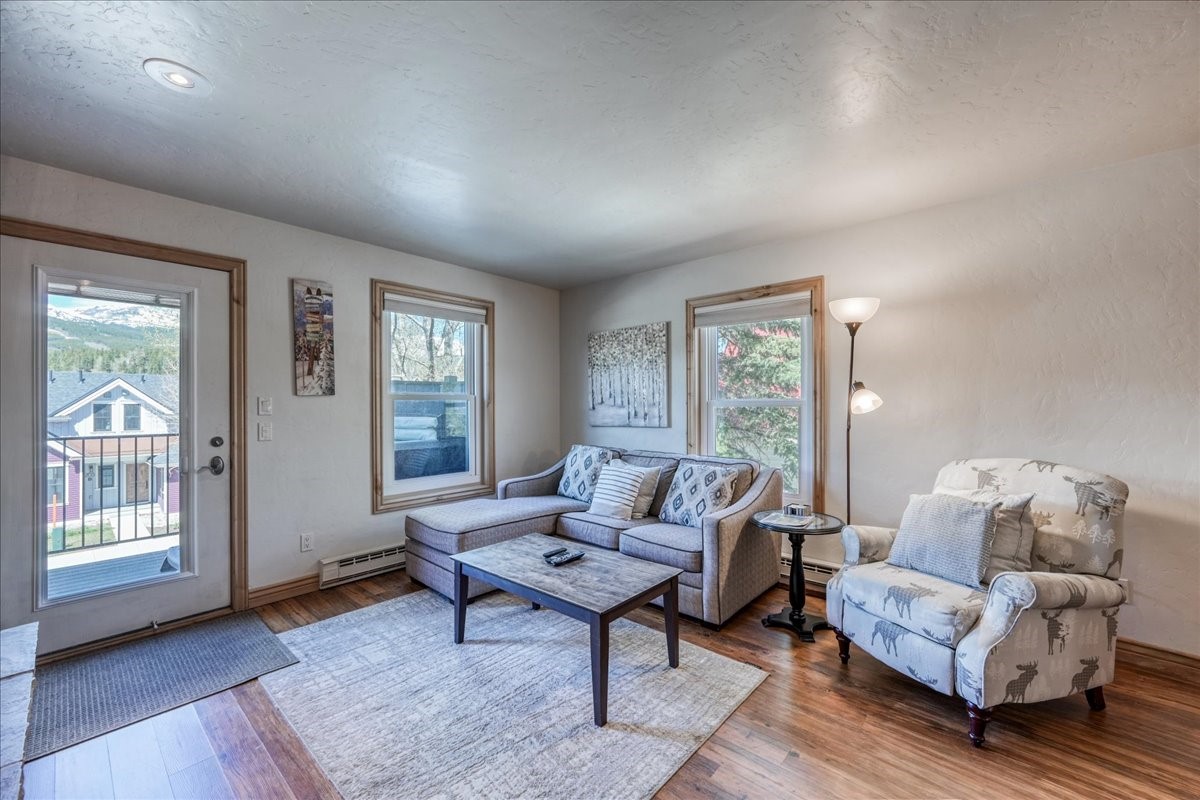 200 North Ridge Street, Unit R A Breckenridge, CO 80424 - Photo 12 of 38 a living room with furniture and wooden floor