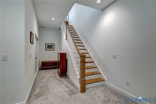 a view of an entryway with staircase