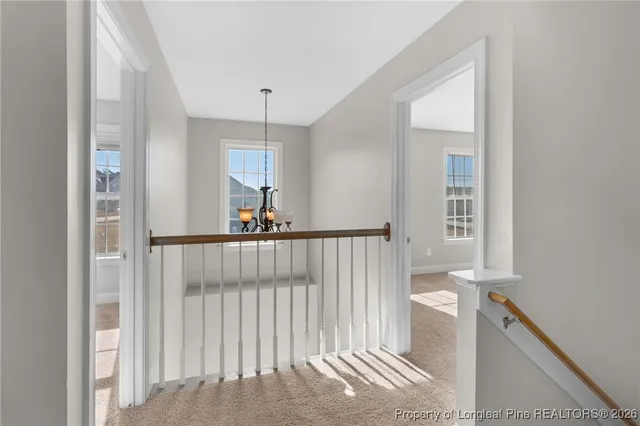 a view of a room with stairs