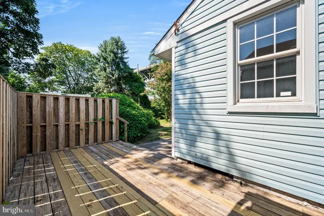 a view of a balcony with a door