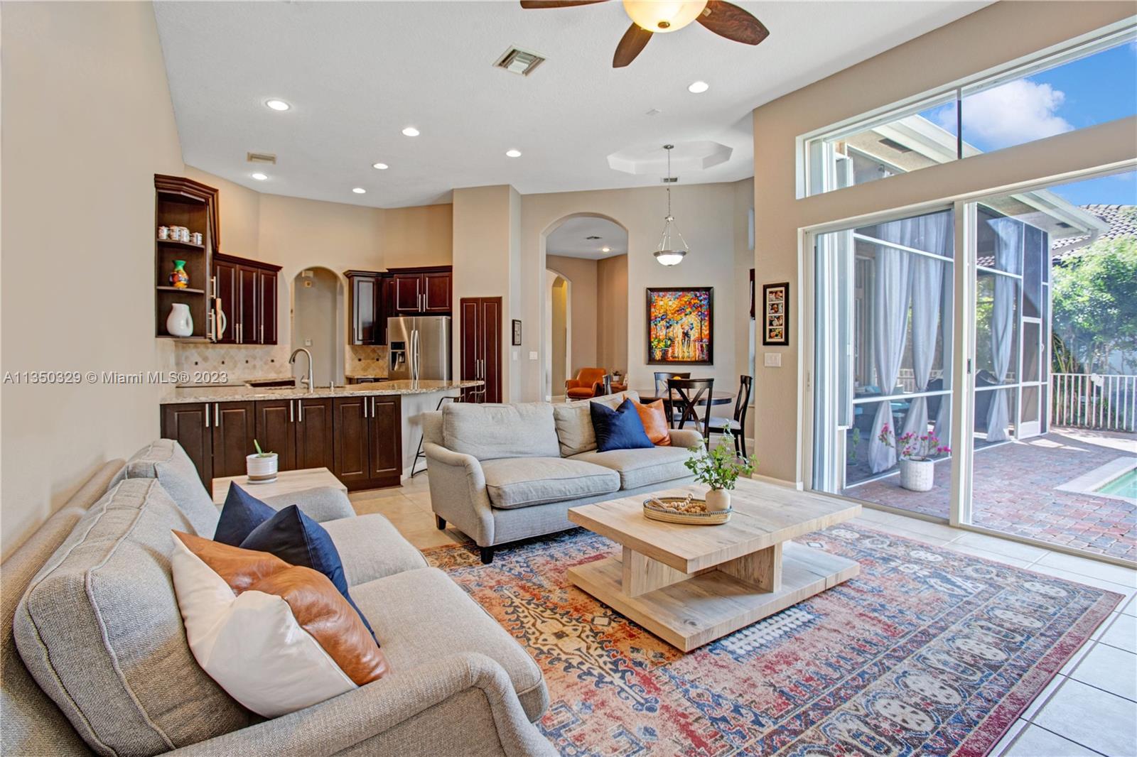 3060 Southwest 195th Terrace Miramar, FL 33029 - Photo 40 of 76 a living room with furniture kitchen view and a rug
