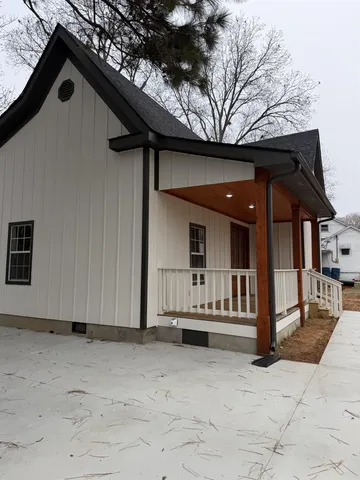 a view of a house with a small space