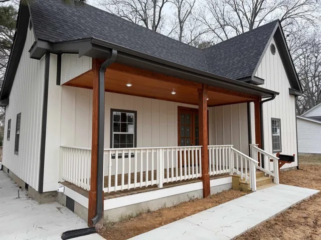 a view of a house with a deck