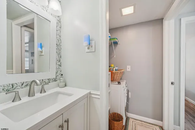 a storage room with washer and dryer
