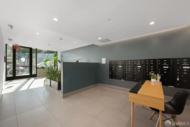 a workspace with furniture