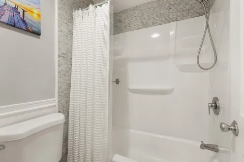 a bathroom with a shower