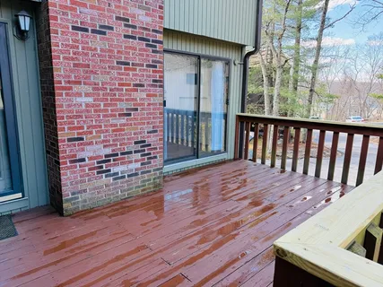 a view of a wooden deck