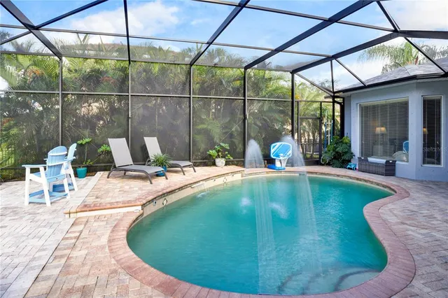 a view of outdoor space with swimming pool