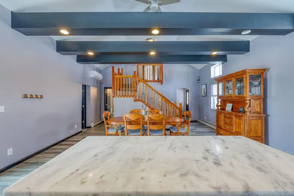 an empty room with painted walls