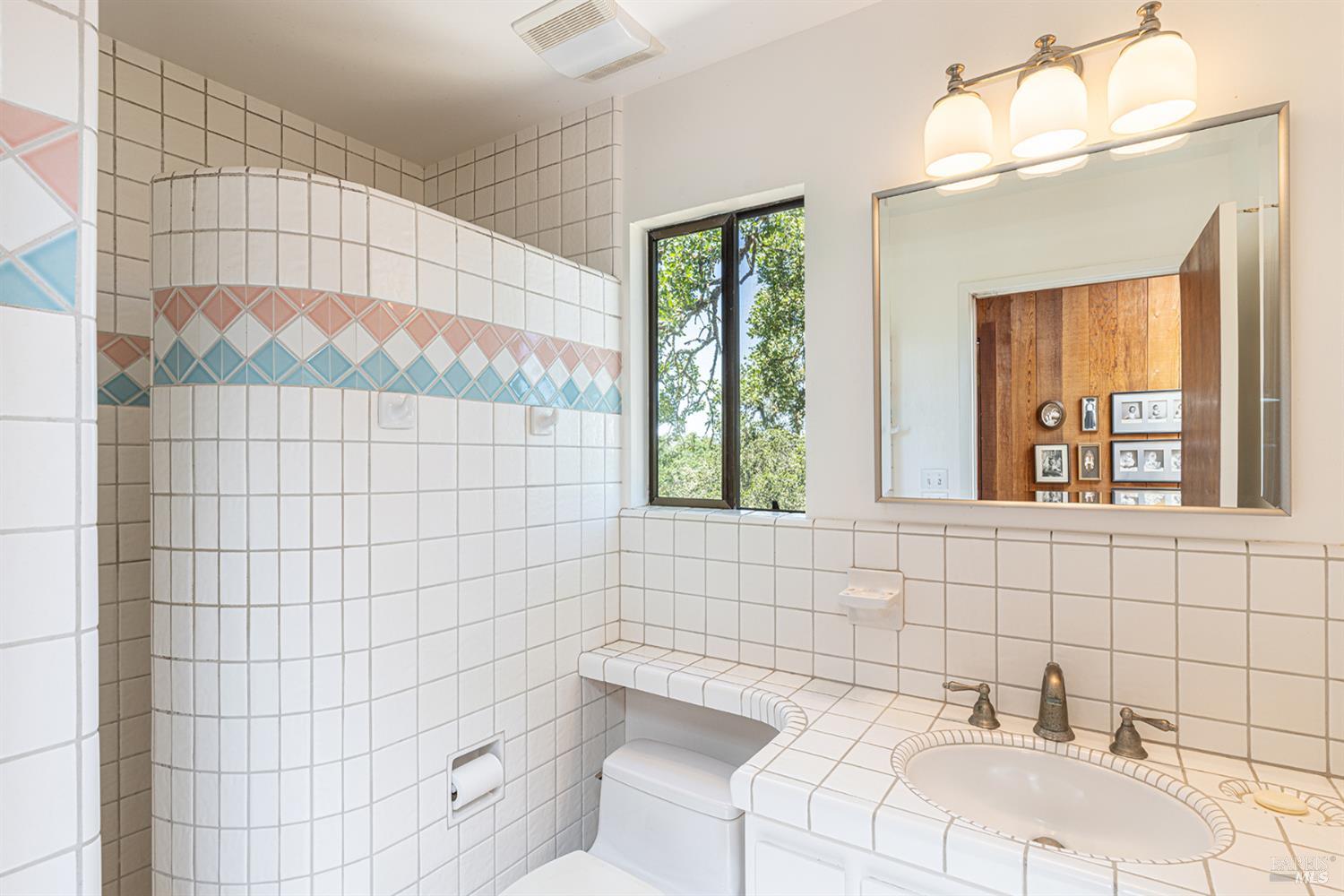2231 First Avenue Napa, CA 94558 - Photo 30 of 64 a bathroom with a sink and a shower