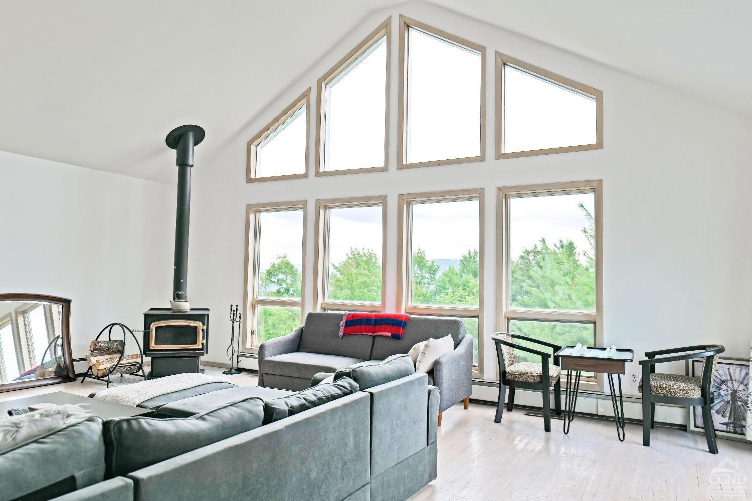 3372 County Road 10 Windham, NY 12496 - Photo 16 of 37 a living room with furniture and a floor to ceiling window
