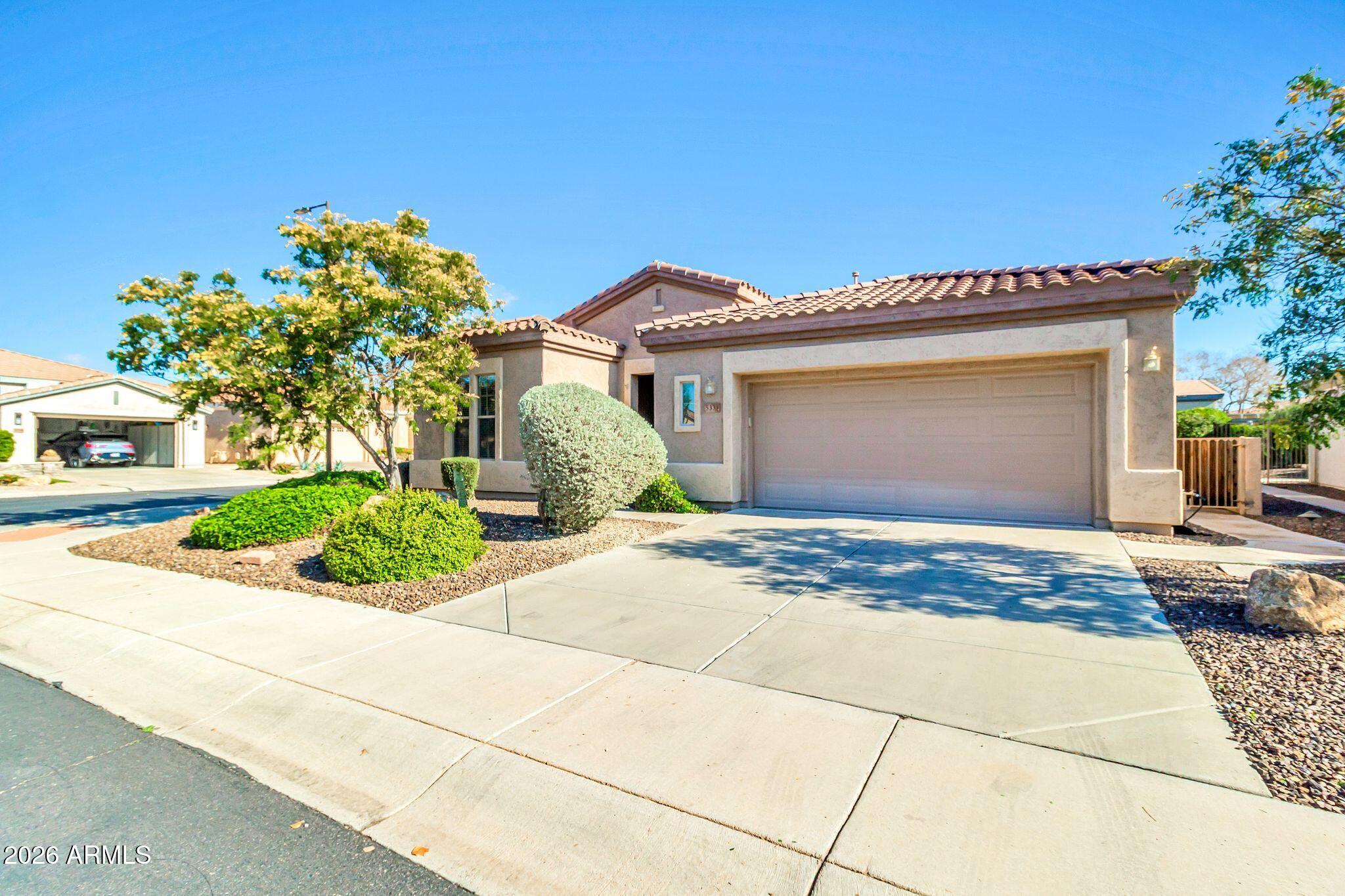 5333 South Marigold Way Gilbert, AZ 85298 - Photo 30 of 69 a front view of a house with a garden