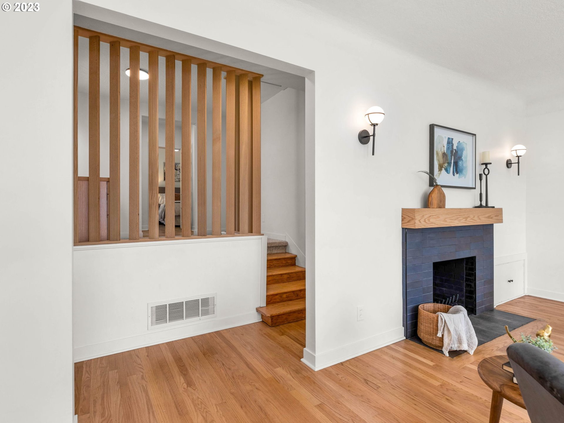 3590 Southwest Patton Road Portland, OR 97221 - Photo 15 of 32 a living room with furniture and a fireplace