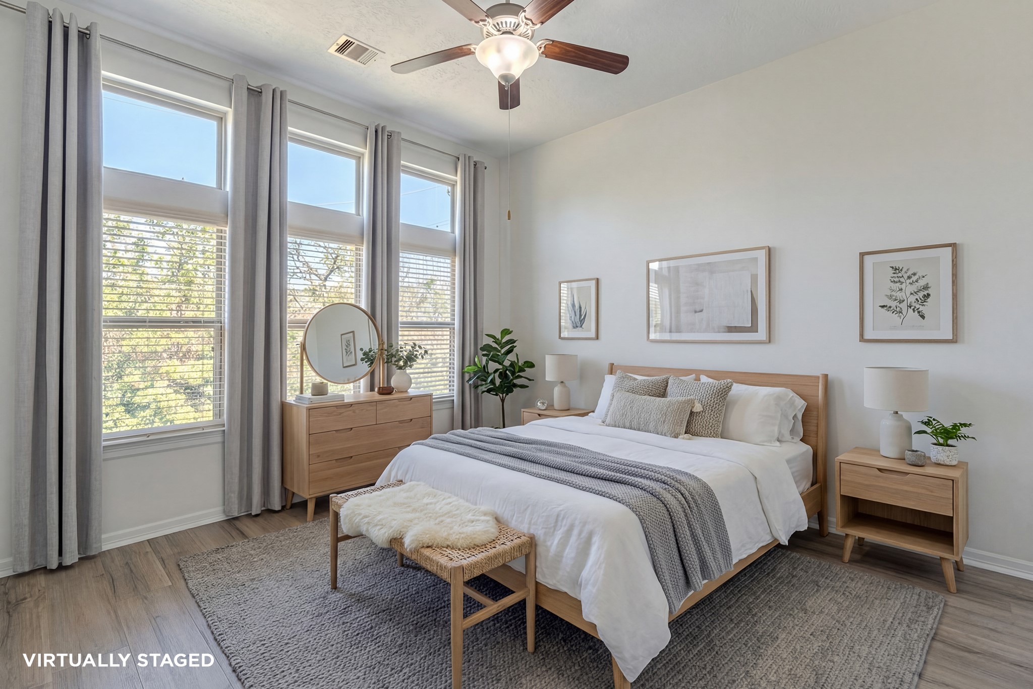 58 Aventura Place Spring, TX 77389 - Photo 30 of 50 Private primary retreat with high ceilings and large windows, offering a peaceful escape with plenty of space for a sitting area.