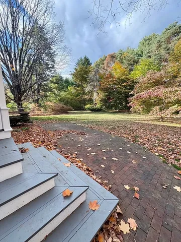 a view of a yard with an outdoor space