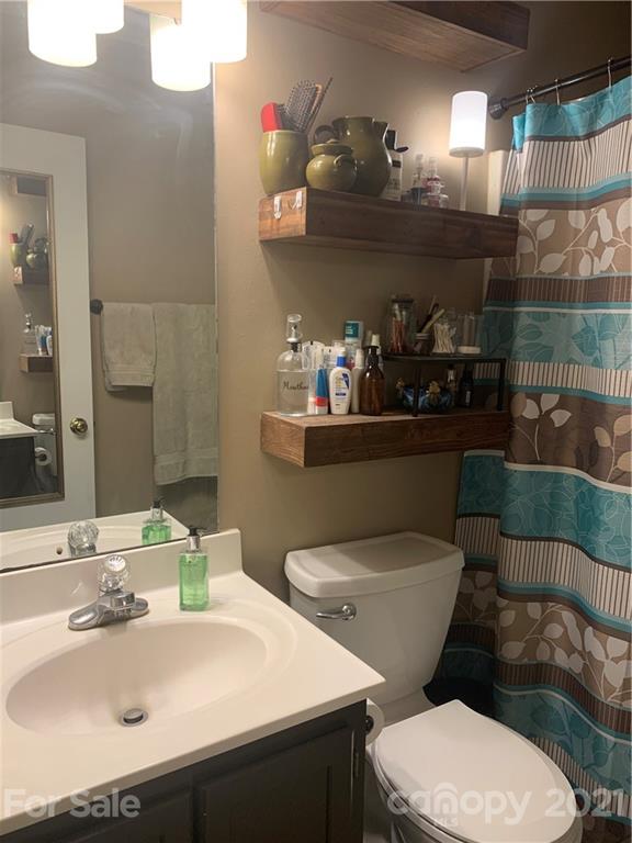111 Creek View Road Mooresville, NC 28117 - Photo 16 of 25 a bathroom with a sink a toilet and a mirror