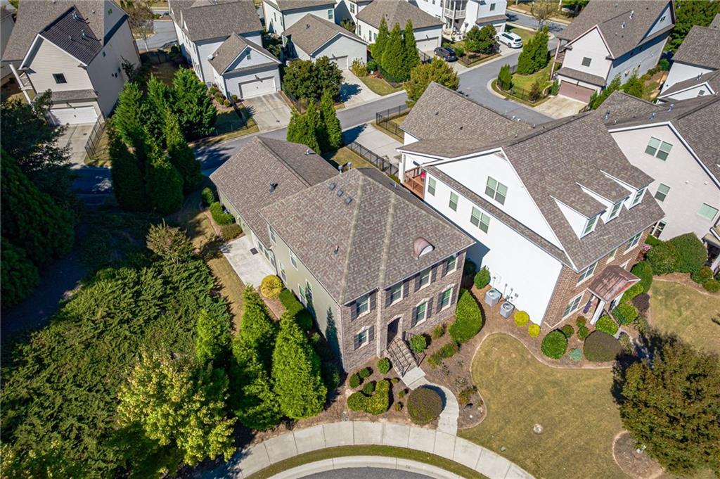 1040 Peyton View Court Alpharetta, GA 30004 - Photo 50 of 53 an aerial view of a house with garden space and street view