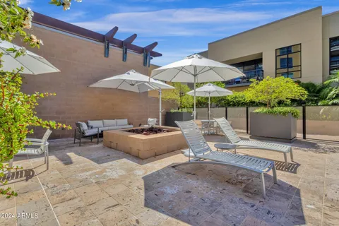 a view of a building and outdoor space