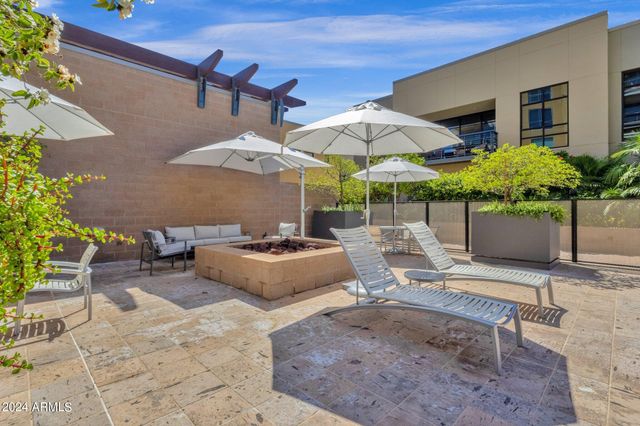 a view of a building and outdoor space