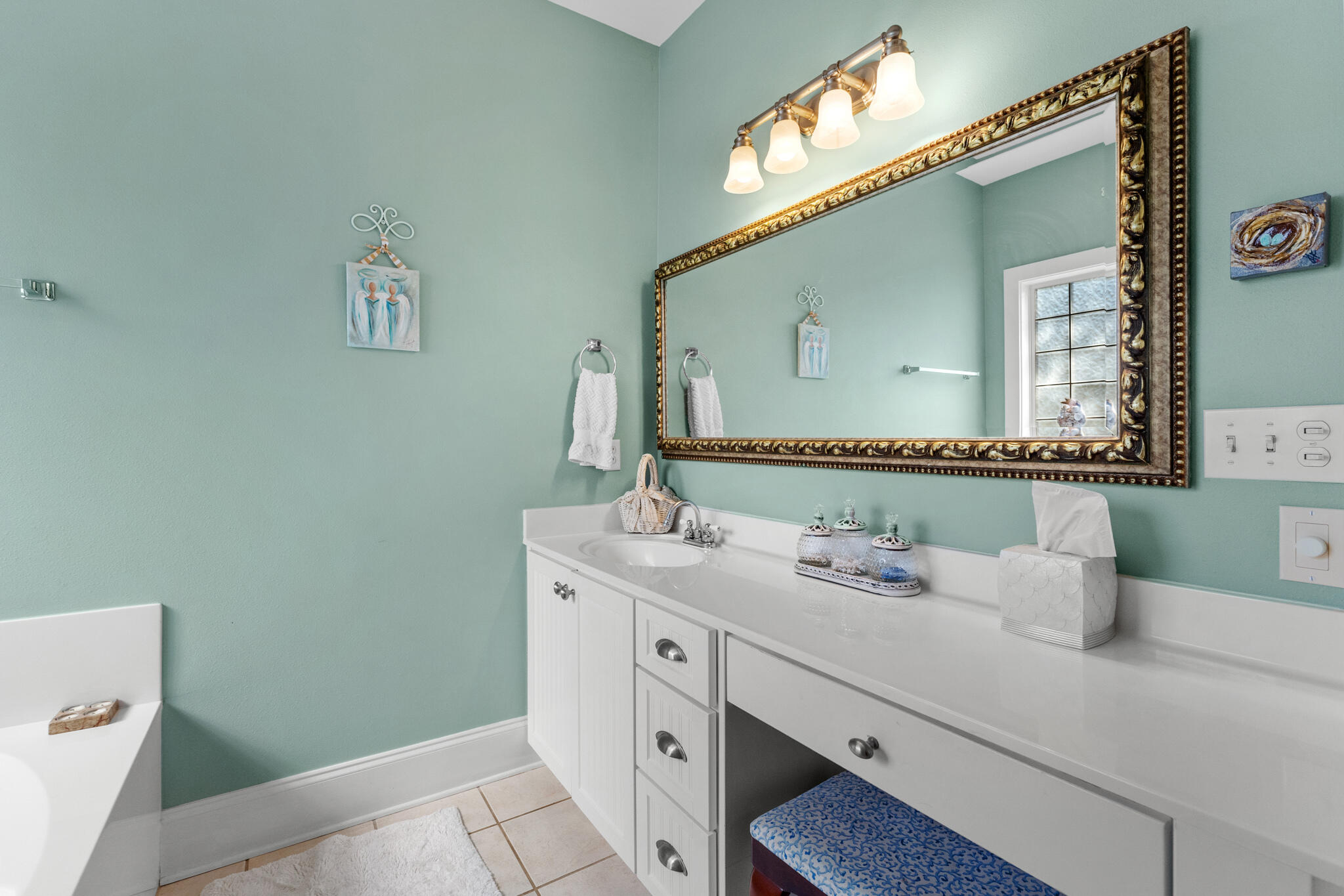 64 Spotted Dolphin Road Santa Rosa Beach, FL 32459 - Photo 23 of 43 a bathroom with a sink and a mirror