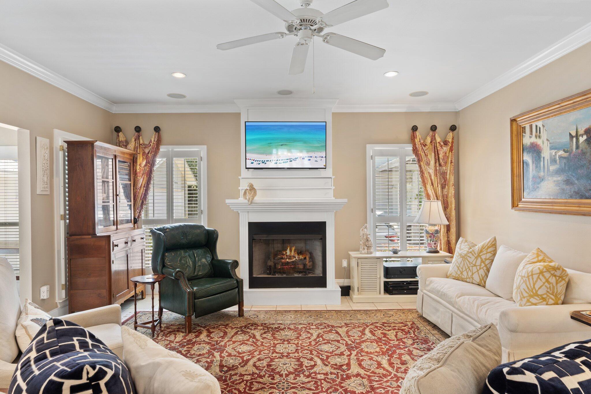 64 Spotted Dolphin Road Santa Rosa Beach, FL 32459 - Photo 9 of 43 a living room with furniture and a fireplace