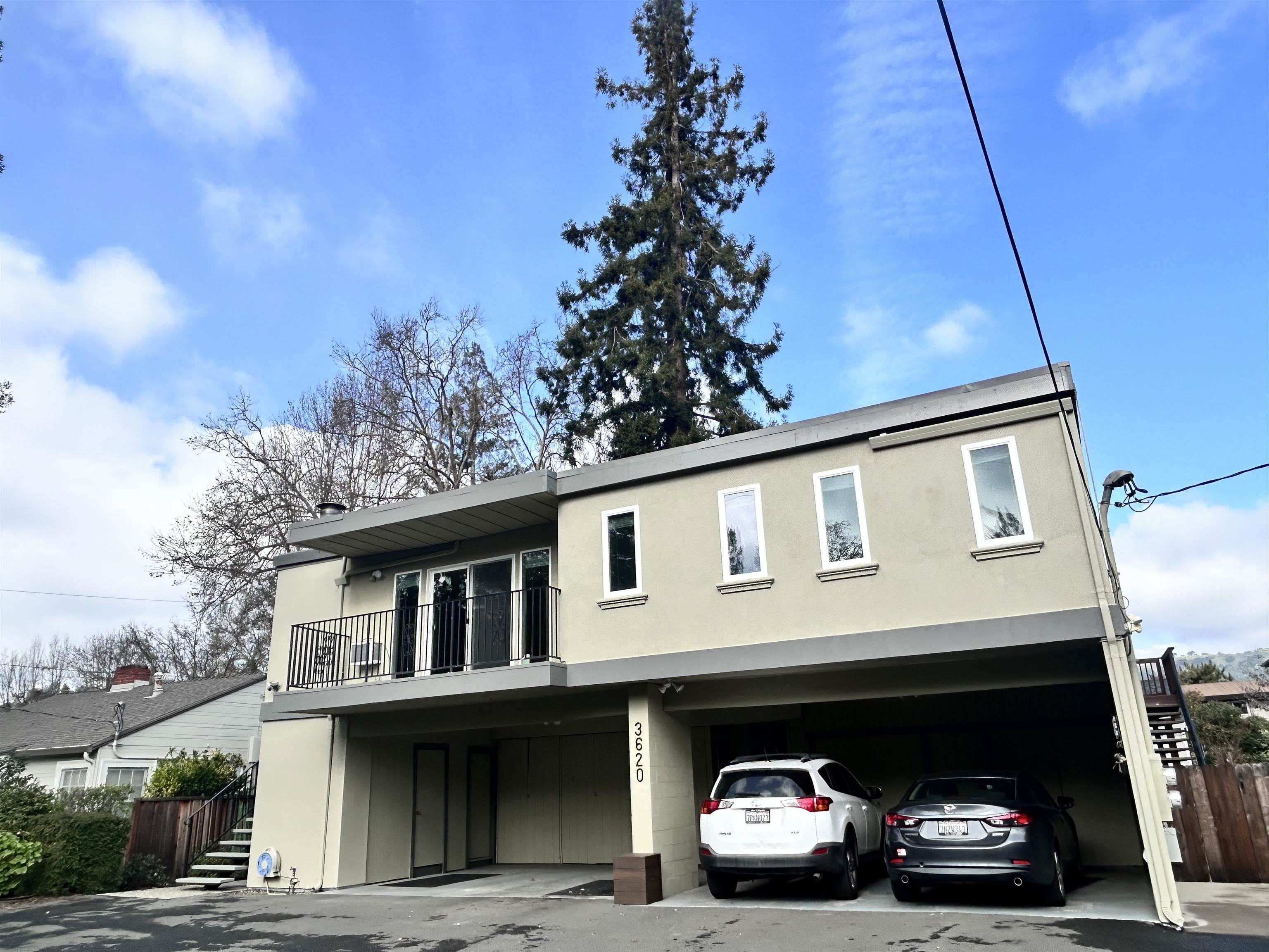 3620 Walnut Street, Unit B Lafayette, CA 94549 - Photo 25 of 26 View of front of home featuring a balcony, a carport, and stucco siding
