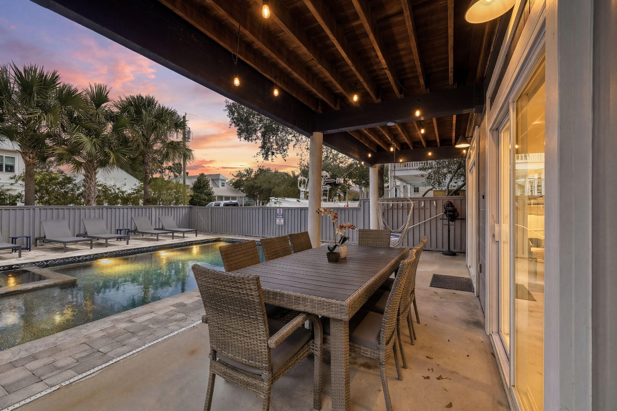 139 Dalton Drive Santa Rosa Beach, FL 32459 - Photo 51 of 65 Twilight Back Porch