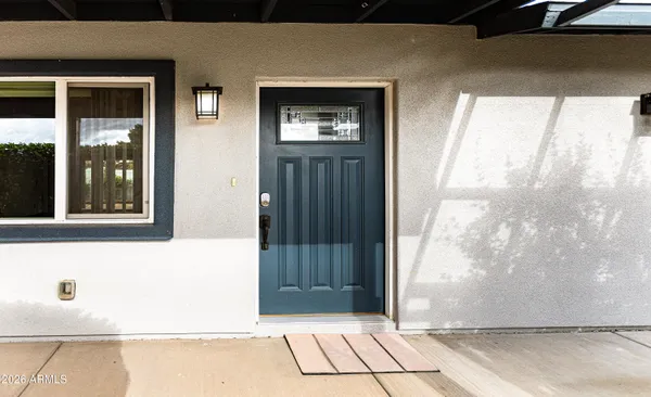 a view of front door of house