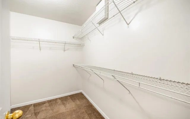 a view of a room with racks on the wall