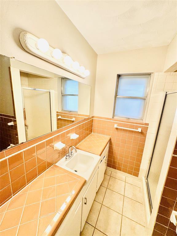 2261 Springhill Drive Dallas, TX 75228 - Photo 10 of 12 a bathroom with a sink a mirror and a shower