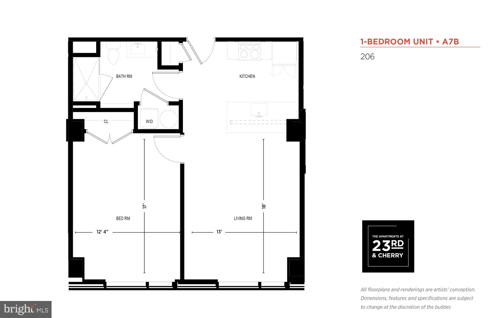 139-59 North 23rd Street, Unit 105 Philadelphia, PA 19103 - Photo 18 of 20 a picture of a floor plan
