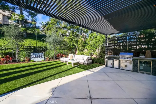 a view of a park with slide