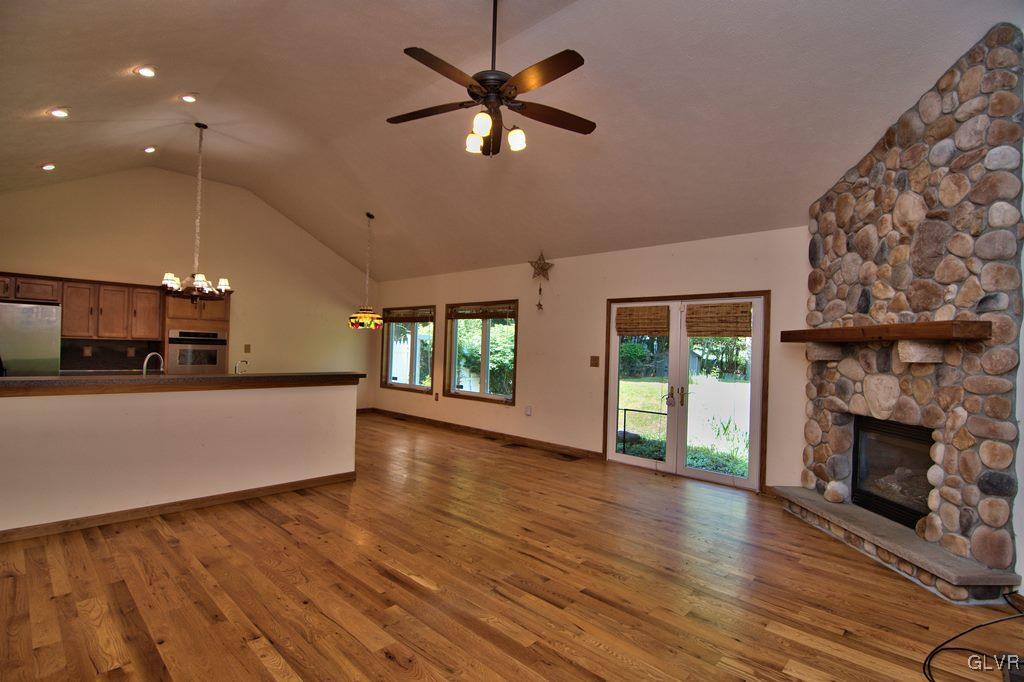 192 Chetco Road Albrightsville, PA 18210 - Photo 6 of 46 The living room features a propane fireplace with