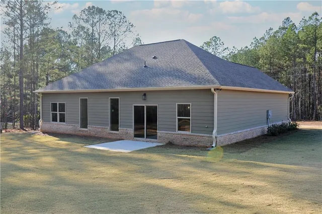 a house view with a garden space