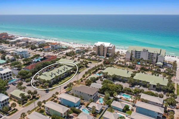 an aerial view of multiple house