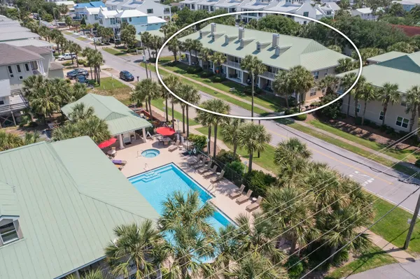 an aerial view of a house