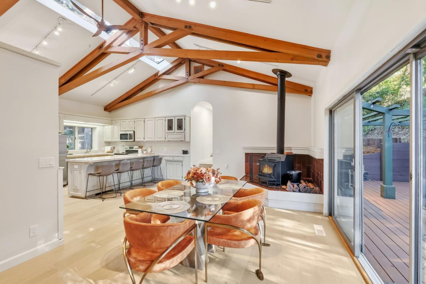 620 Condor Avenue Ben Lomond, CA 95005 - Photo 15 of 42 a dining room with furniture and a floor to ceiling window