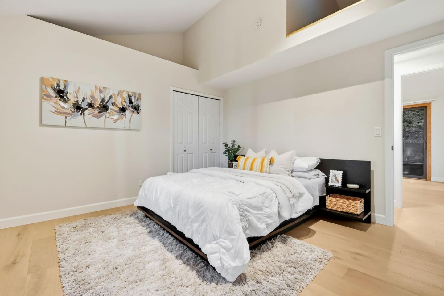 620 Condor Avenue Ben Lomond, CA 95005 - Photo 19 of 42 a bedroom with a bed and wall painting