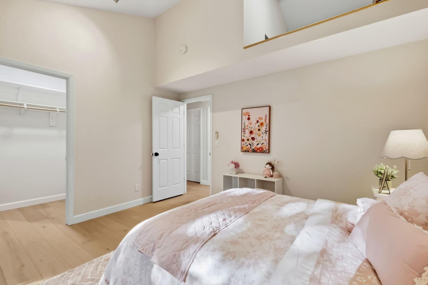 620 Condor Avenue Ben Lomond, CA 95005 - Photo 21 of 42 a bedroom with a bed and a lamp