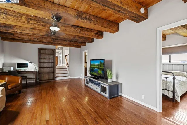 a backyard of a house with sitting area