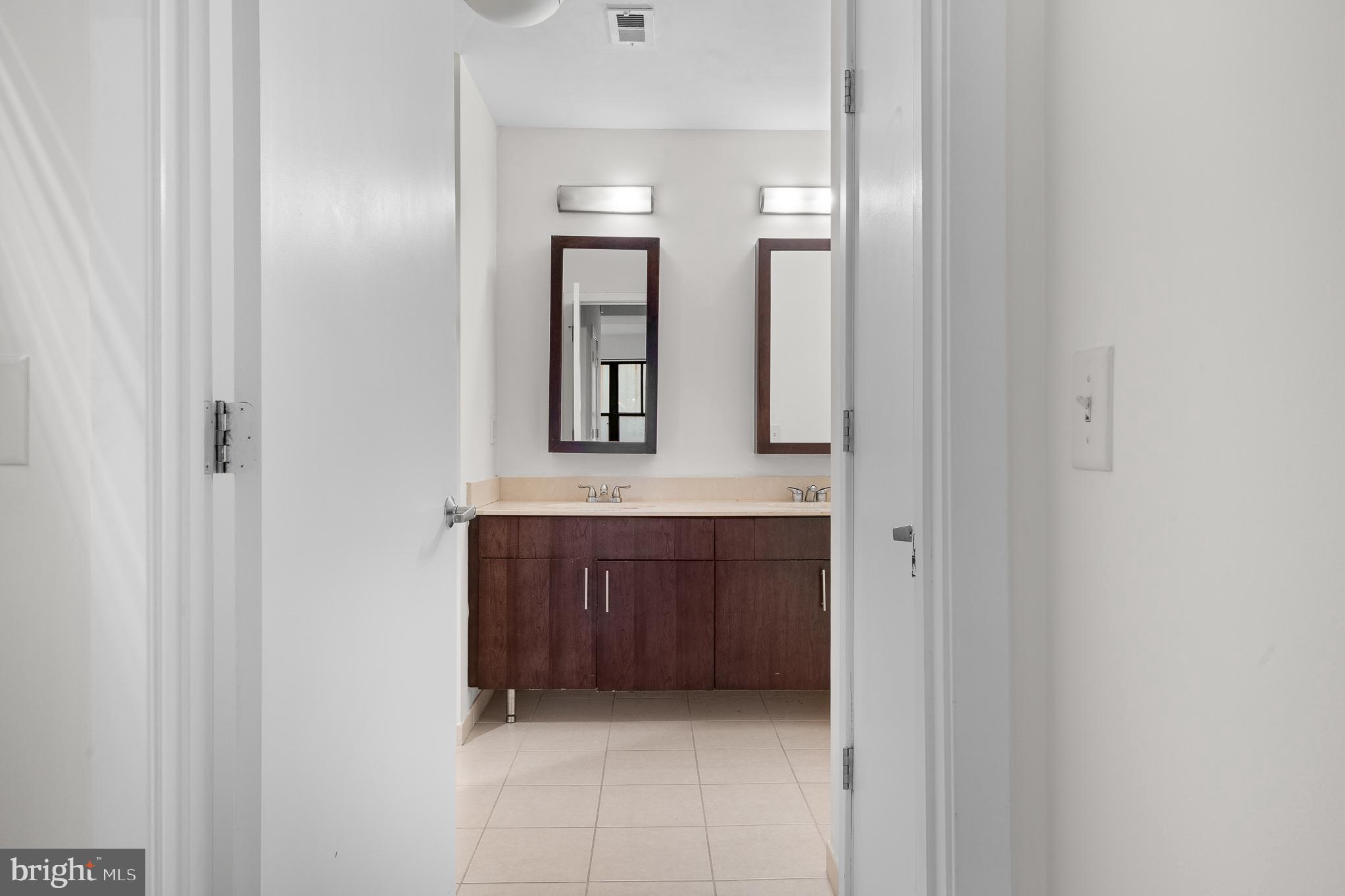 910 M Street Northwest, Unit 126 Washington, DC 20001 - Photo 29 of 54 a bathroom with a bathtub a double vanity sink and mirror