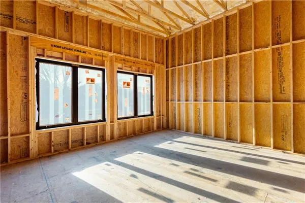 a view of an entryway with a door