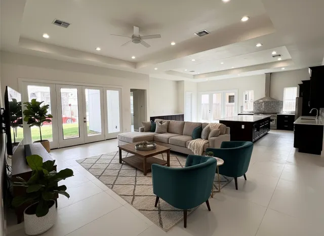 a backyard of a house with lots of green space