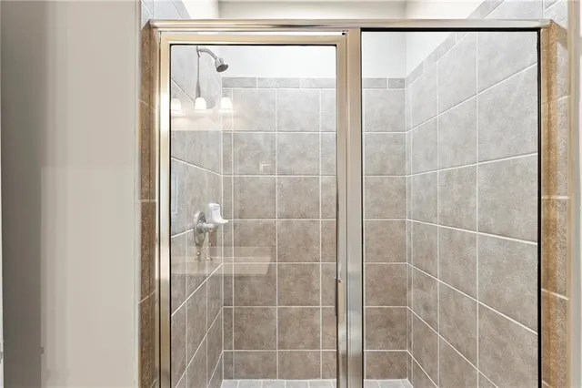 a bathroom with a shower